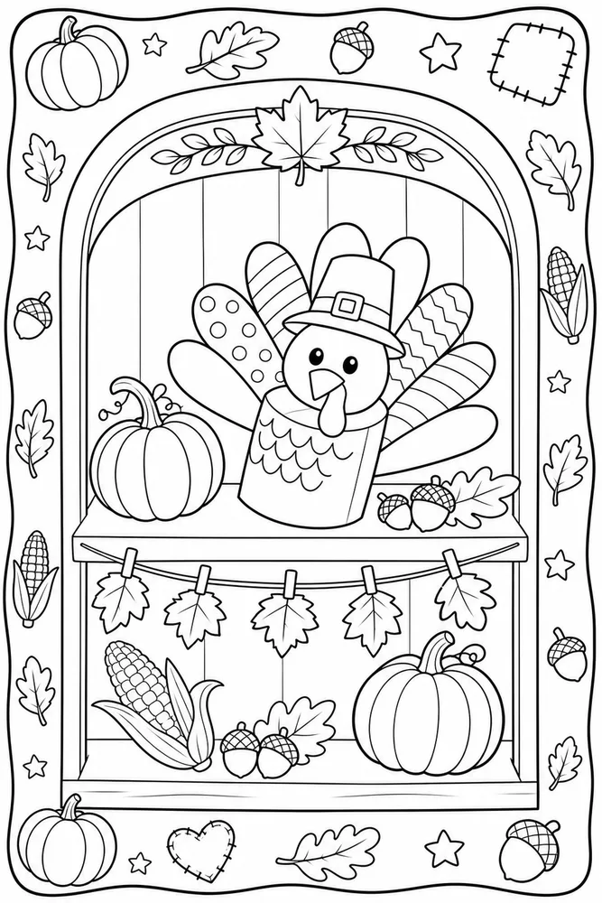 Thanksgiving Preschool Thanksgiving preschool decorative border coloring page