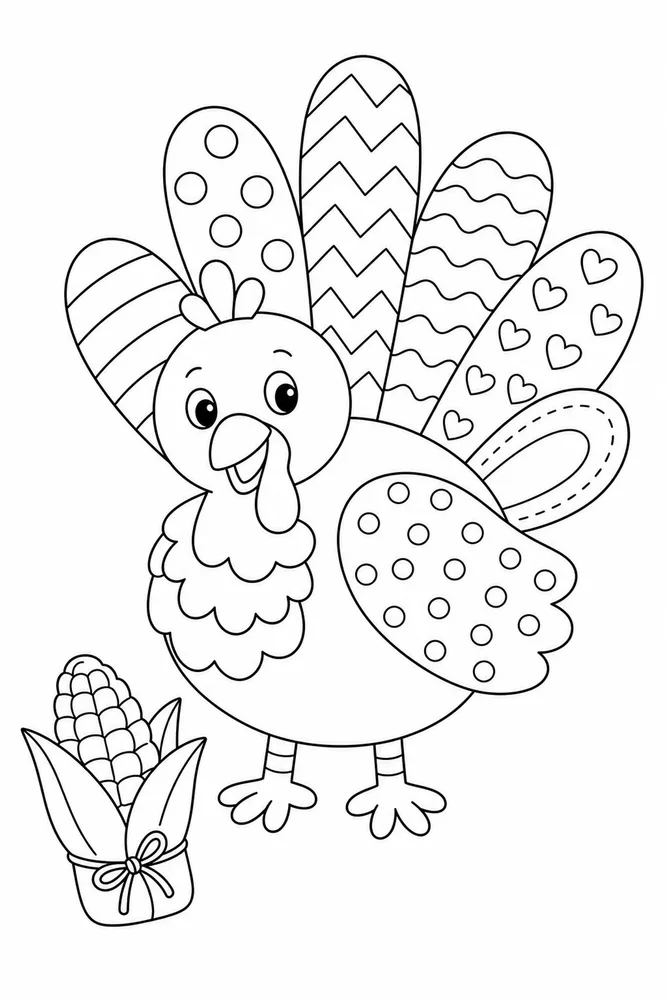 Thanksgiving Preschool Thanksgiving preschool front portrait coloring page