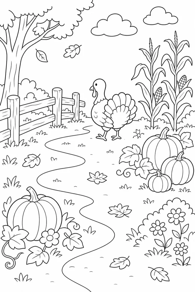 Thanksgiving Preschool Thanksgiving preschool habitat background coloring page