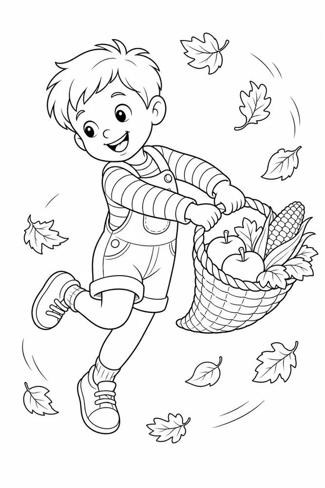 Thanksgiving Preschool Thanksgiving preschool playful pose coloring page