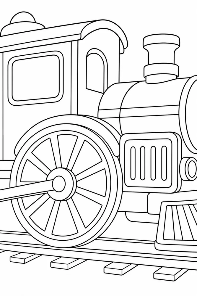 Easy Train Easy train close up detail coloring page