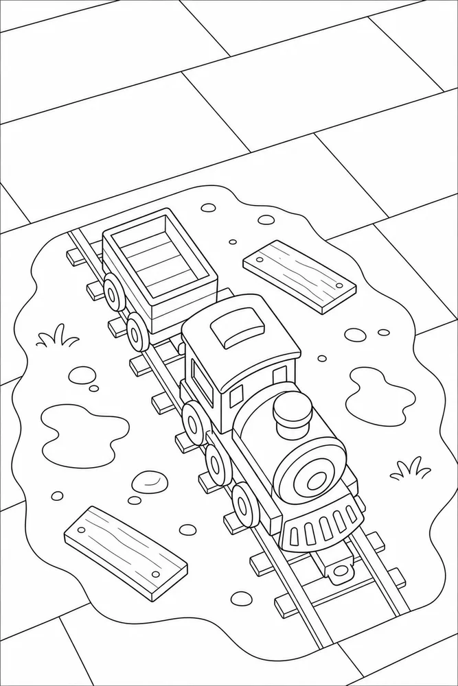 Easy Train Easy train cozy indoor moment coloring page