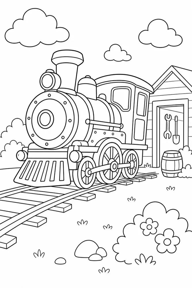 Easy Train Easy train front portrait coloring page