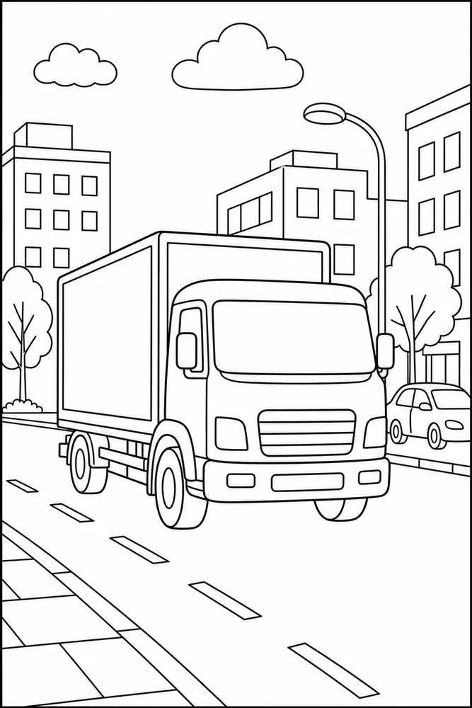Big Truck Big Truck City Street coloring page