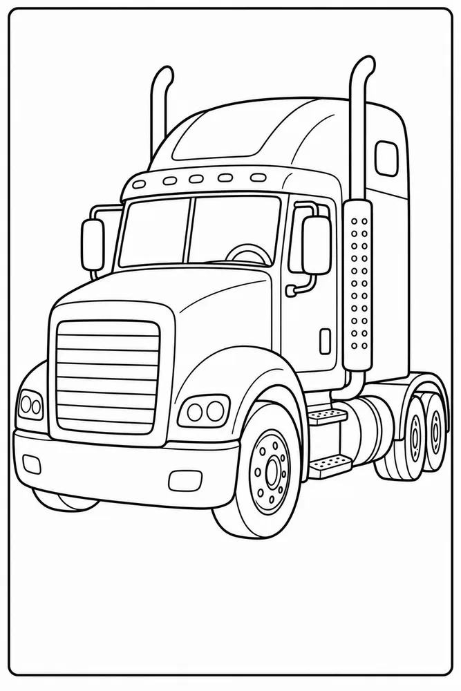 Big Truck Big Truck Driver Cab Detail coloring page