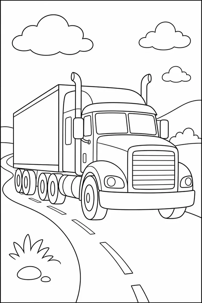 Big Truck Big Truck Open Road coloring page