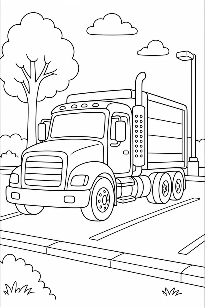 Big Truck Big Truck Parking Lot coloring page