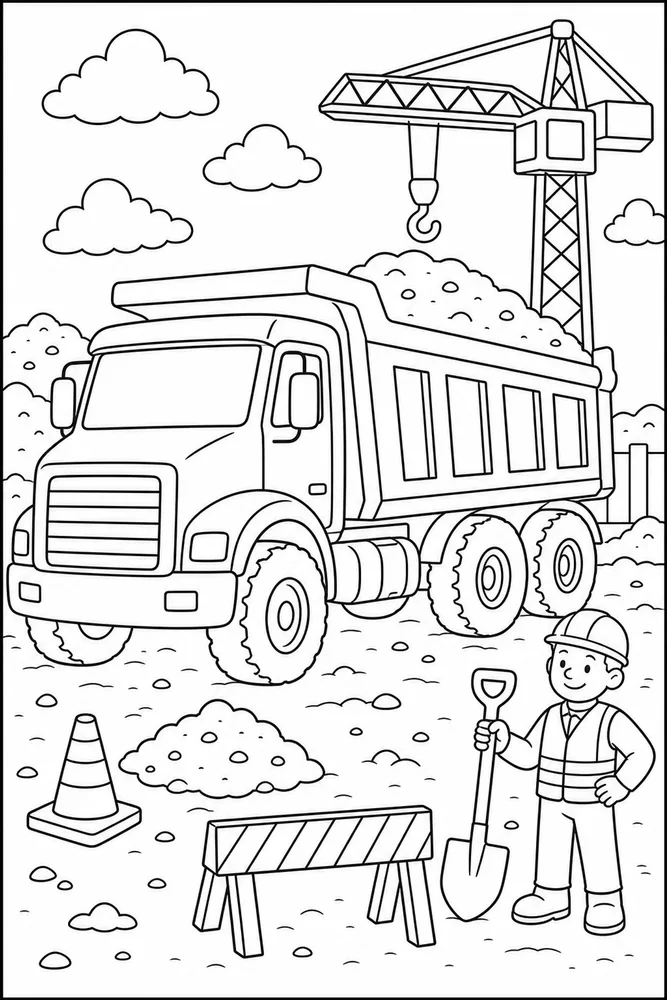 Big Truck Big Truck Work Site coloring page
