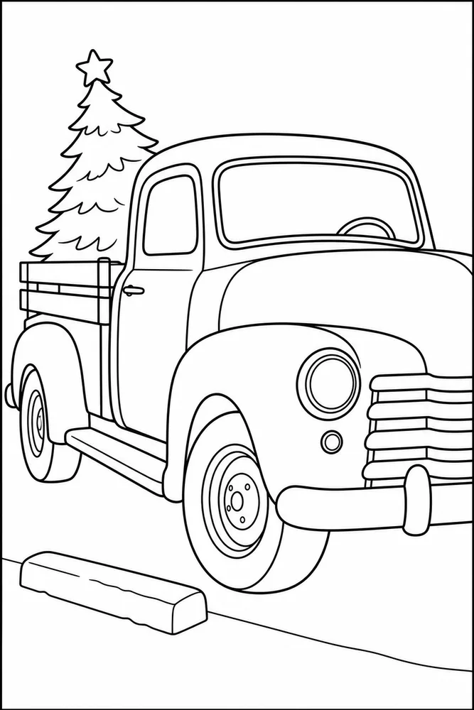 Christmas Truck Christmas Truck Parking Lot coloring page