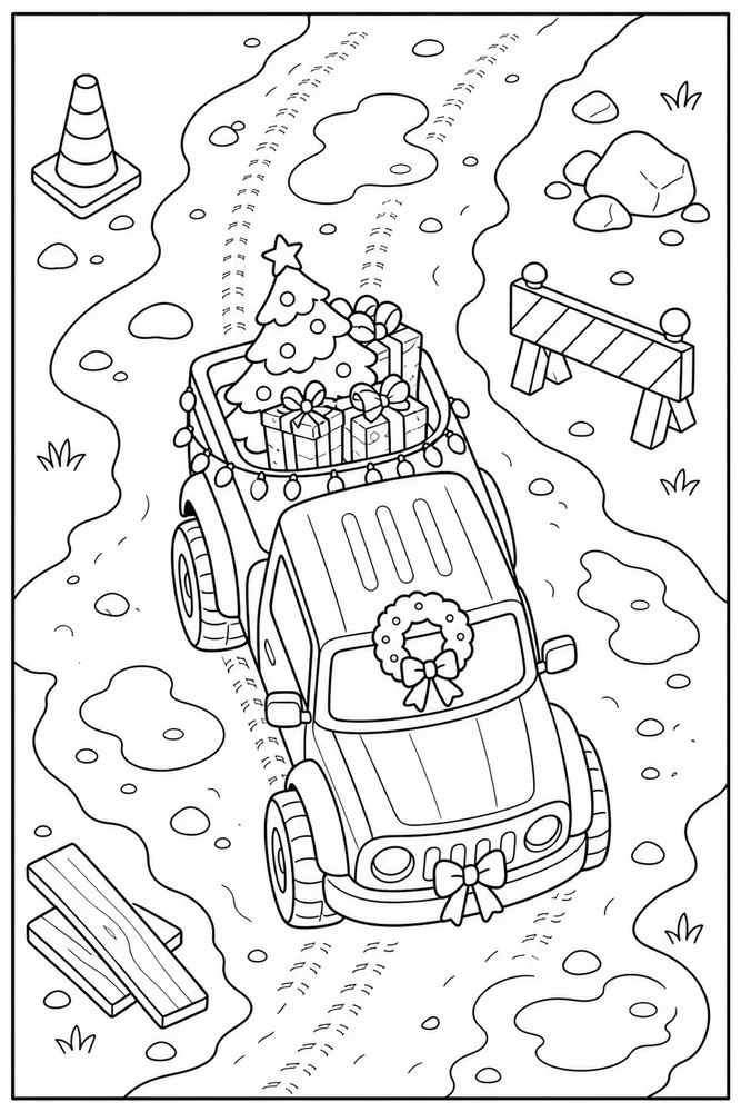 Christmas Truck Christmas Truck Work Site coloring page