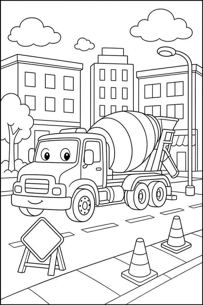 Construction Truck Construction Truck City Street coloring page