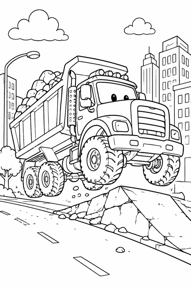 Diesel Truck Diesel Truck City Street coloring page