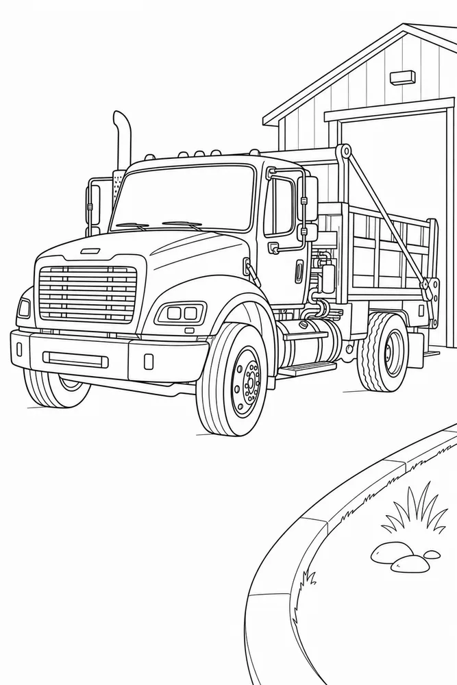 Diesel Truck Coloring Pages preview: Diesel Truck Diesel Truck Front View coloring page