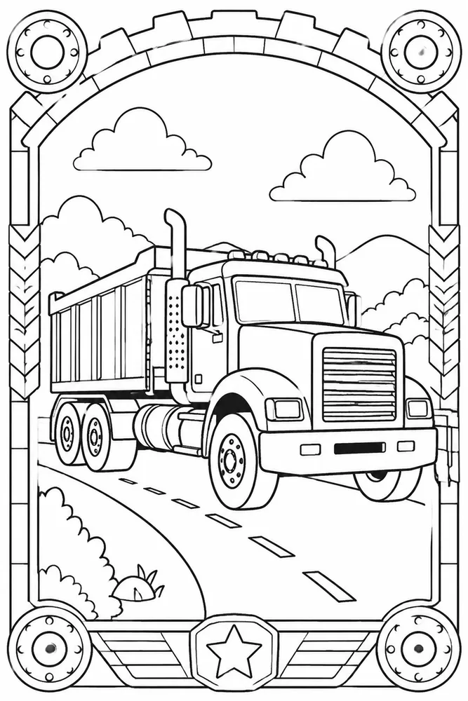 Diesel Truck Diesel Truck Open Road coloring page