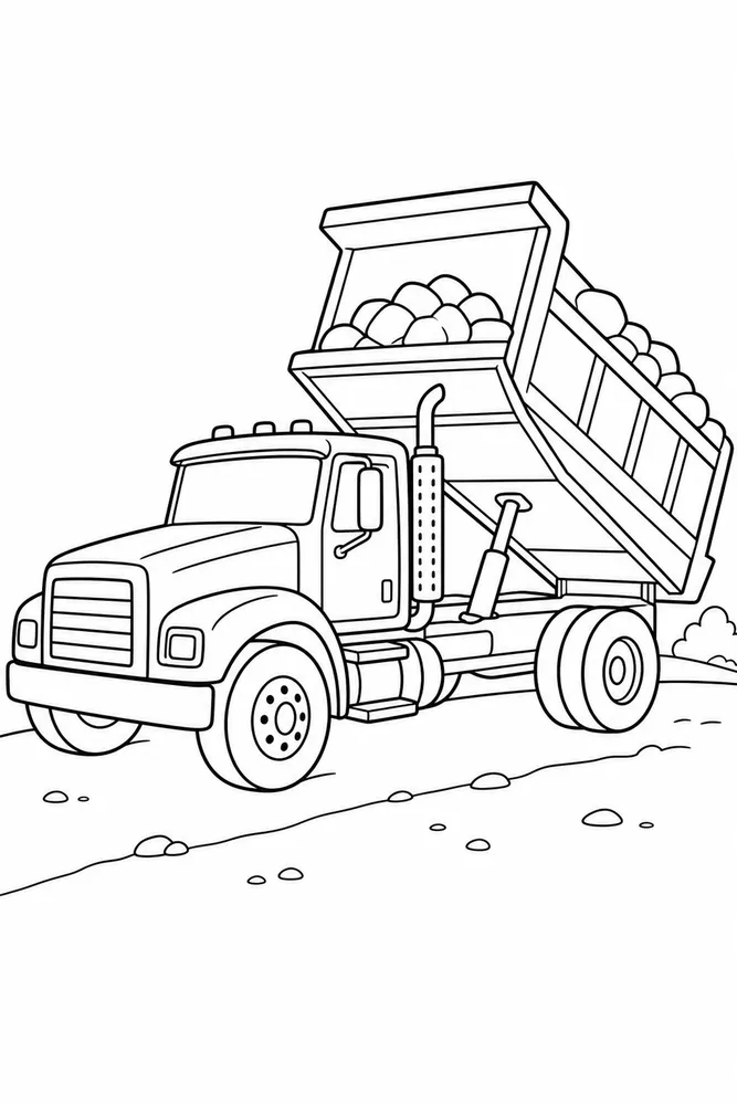 Diesel Truck Diesel Truck Simple Outline coloring page