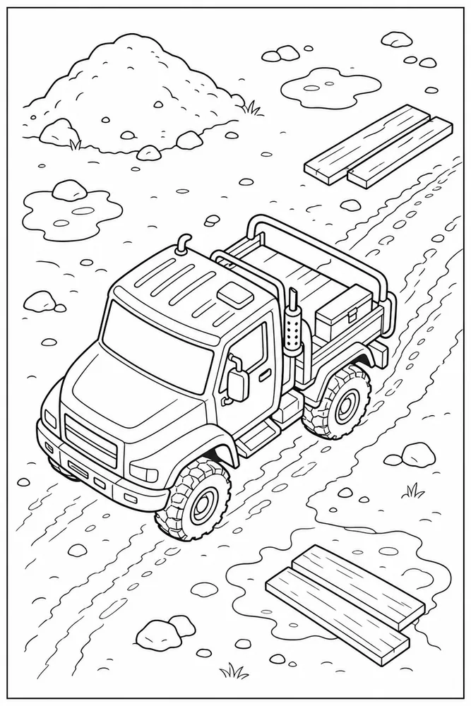 Diesel Truck Diesel Truck Work Site coloring page