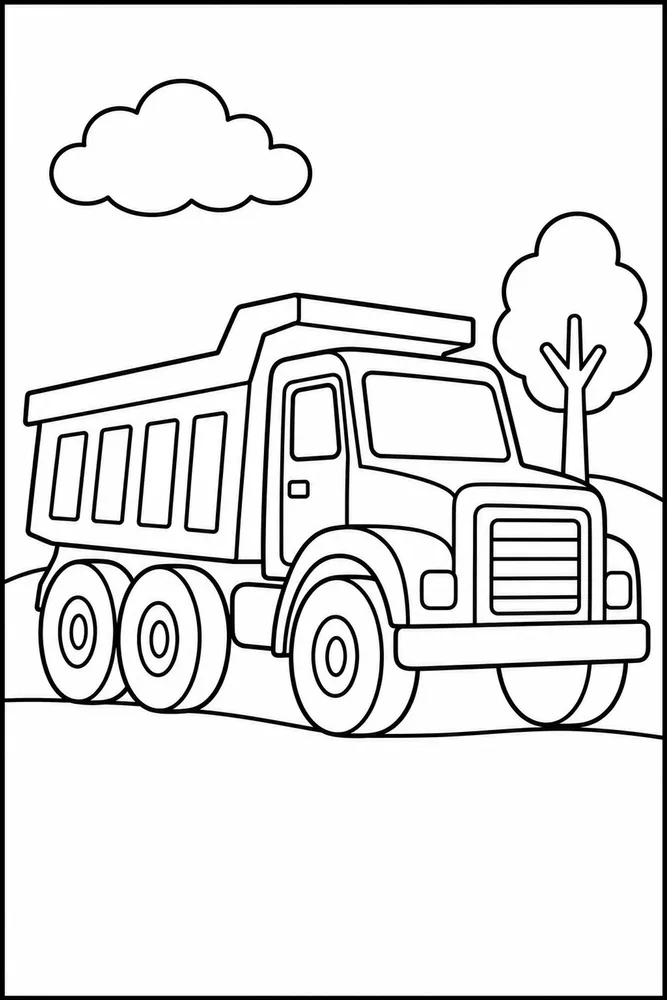Dump Truck Dump Truck Simple Outline coloring page