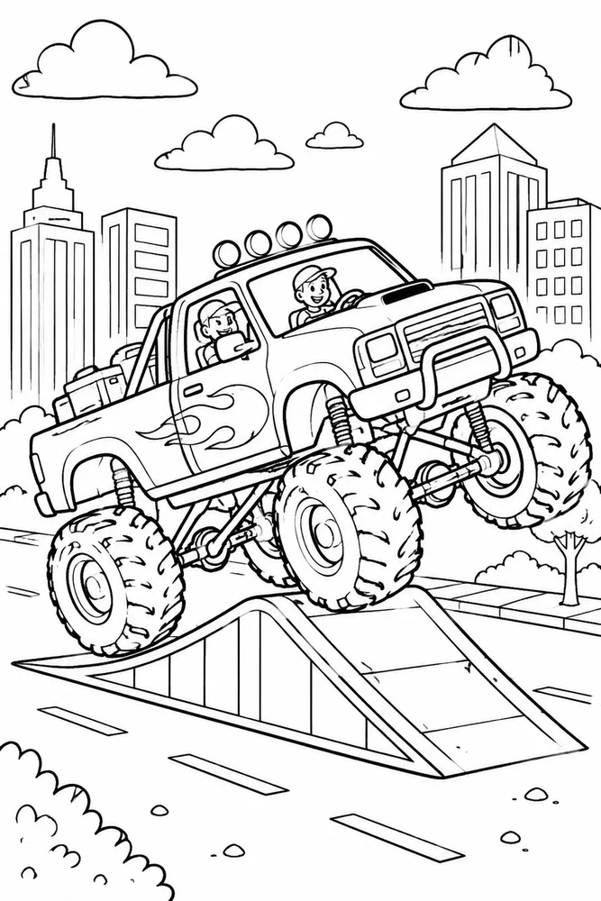 Lifted Truck Lifted Truck City Street coloring page