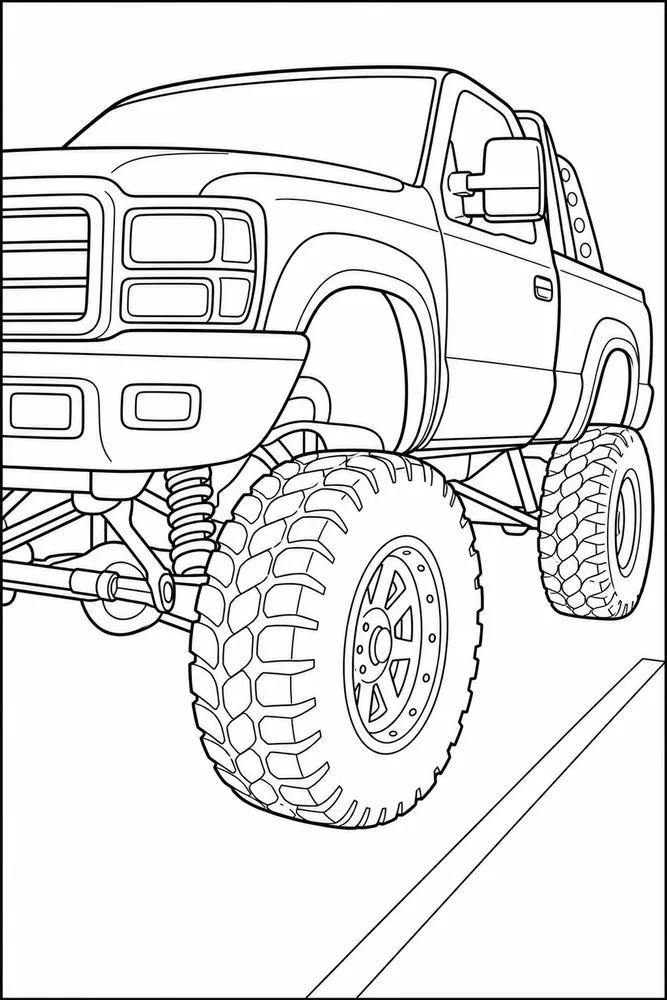 Lifted Truck Lifted Truck Parking Lot coloring page