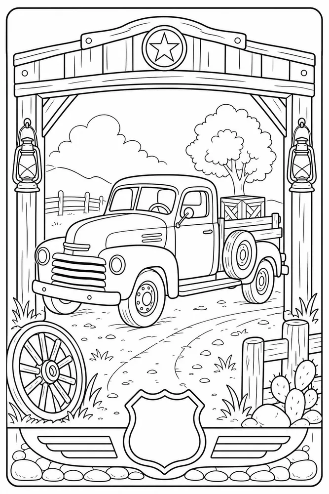Old Truck Old Truck Open Road coloring page