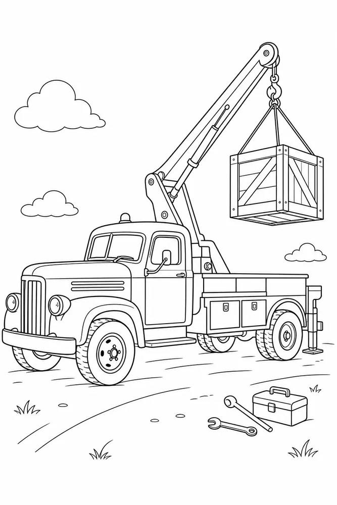 Old Truck Old Truck Simple Outline coloring page