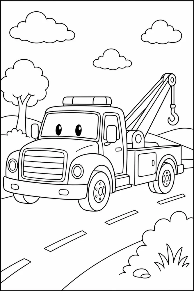 Tow Truck Tow Truck Open Road coloring page