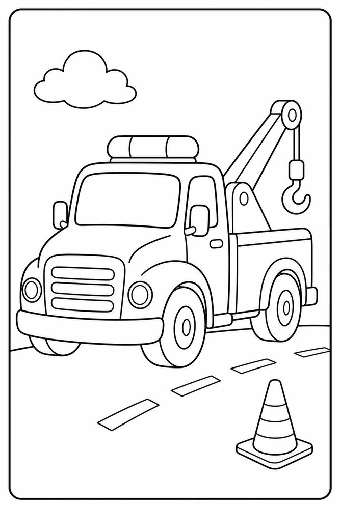 Tow Truck Tow Truck Simple Outline coloring page