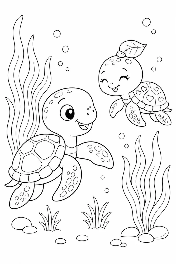 Baby Turtle Baby Turtle Sea Grass coloring page