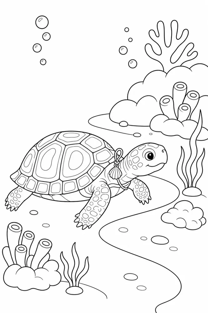 Box Turtle Box Turtle Reef Swim coloring page