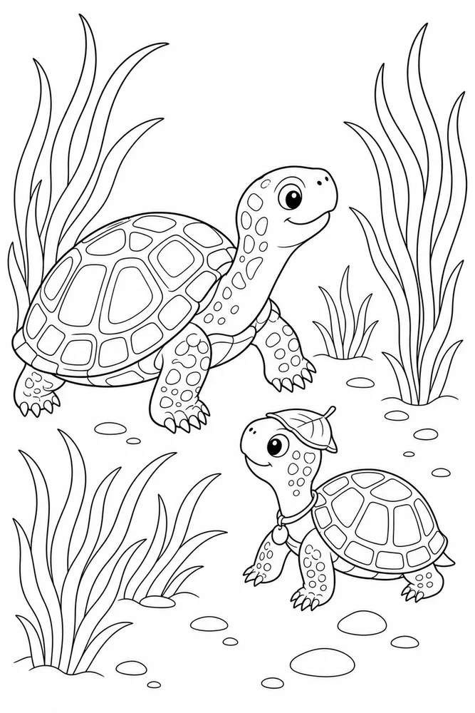 Box Turtle Box Turtle Sea Grass coloring page