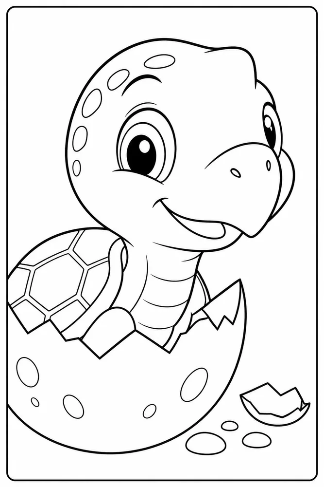 Cartoon Turtle Cartoon Turtle Baby Hatchling coloring page