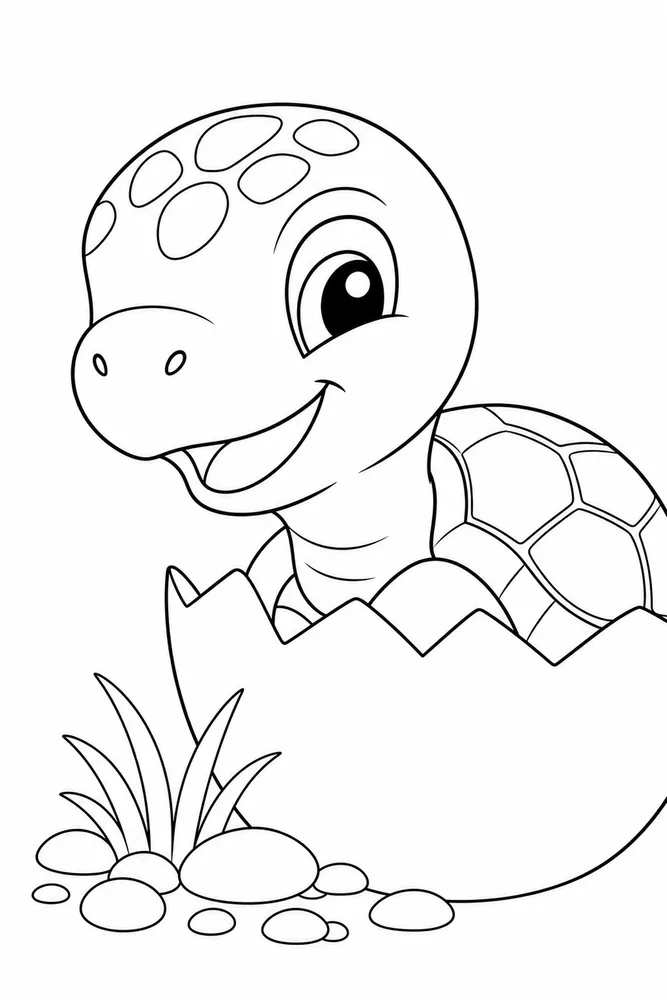 Easy Turtle Easy Turtle Baby Hatchling coloring page
