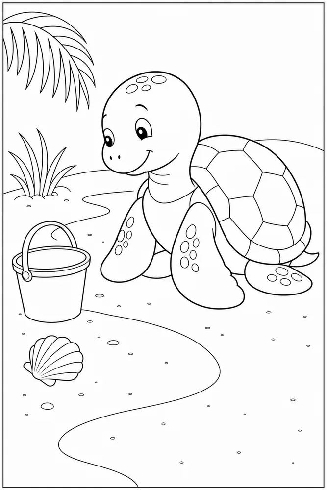 Easy Turtle Easy Turtle Beach Path coloring page