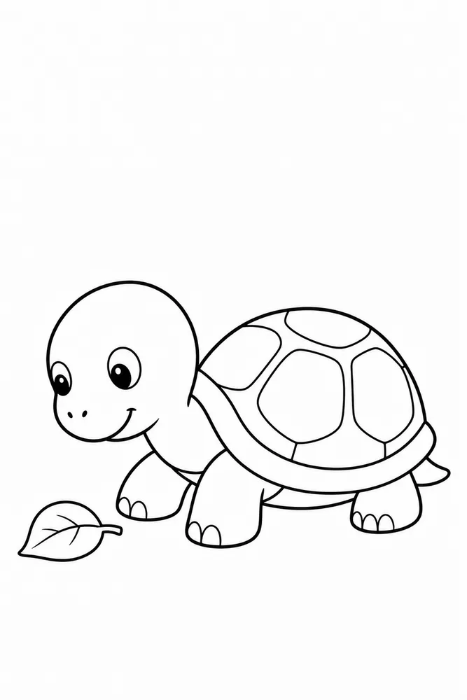 Easy Turtle Easy Turtle Simple Portrait coloring page