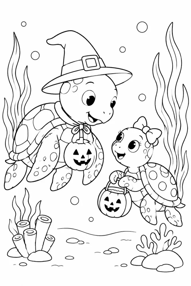 Halloween Turtle Halloween Turtle Sea Grass coloring page