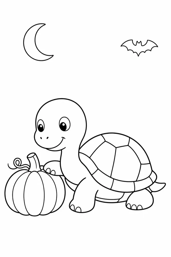 Halloween Turtle Halloween Turtle Simple Portrait coloring page