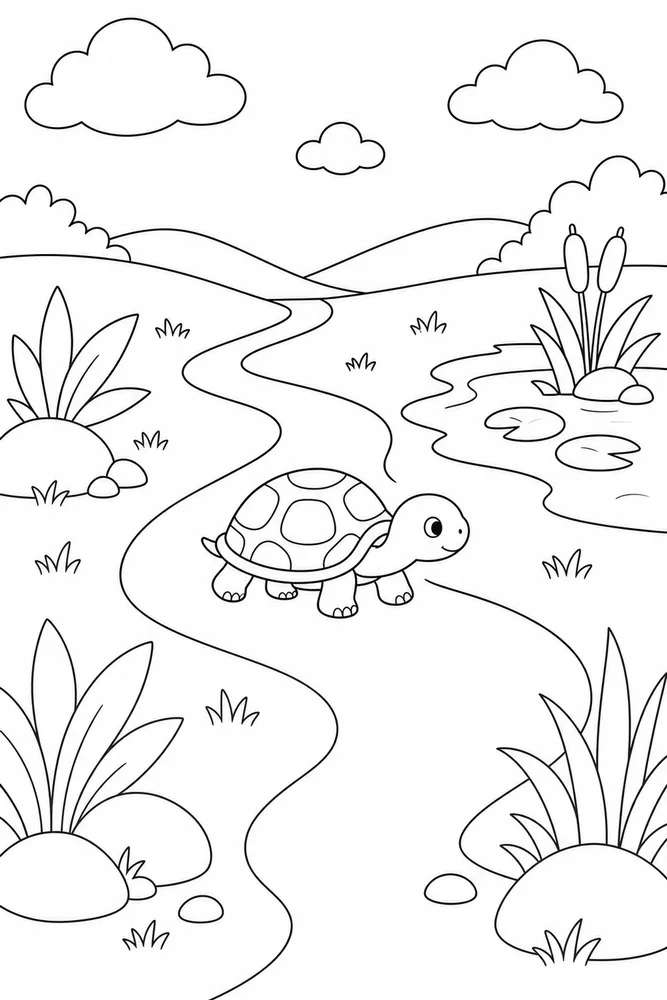 Kawaii Turtle Kawaii Turtle Shell Pattern coloring page