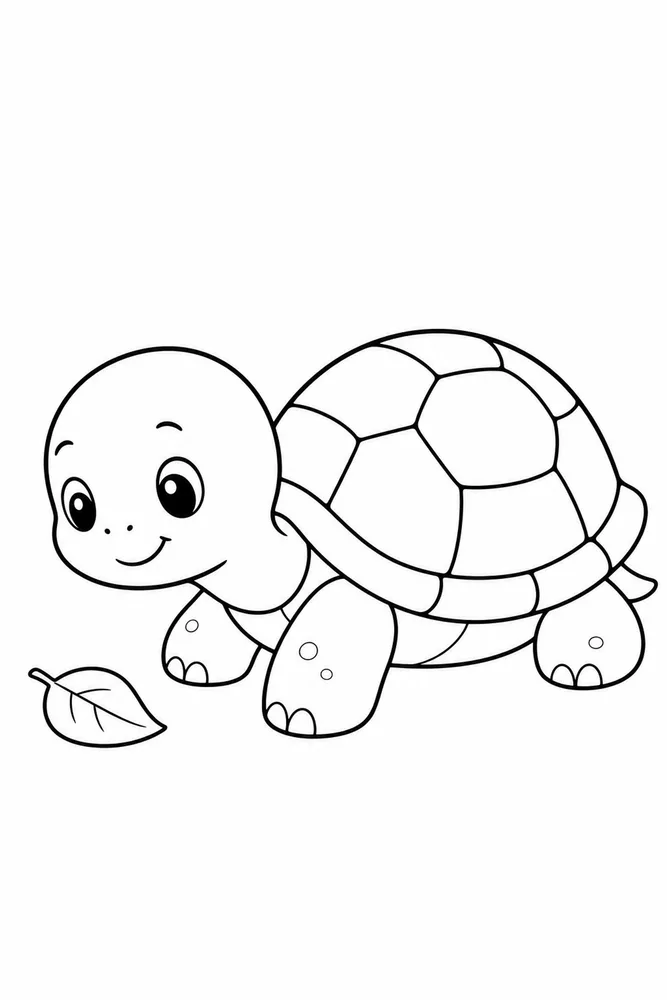Kawaii Turtle Kawaii Turtle Simple Portrait coloring page