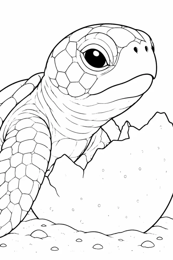 Realistic Turtle Realistic Turtle Baby Hatchling coloring page