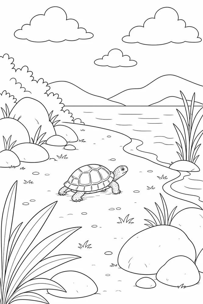 Realistic Turtle Realistic Turtle Shell Pattern coloring page