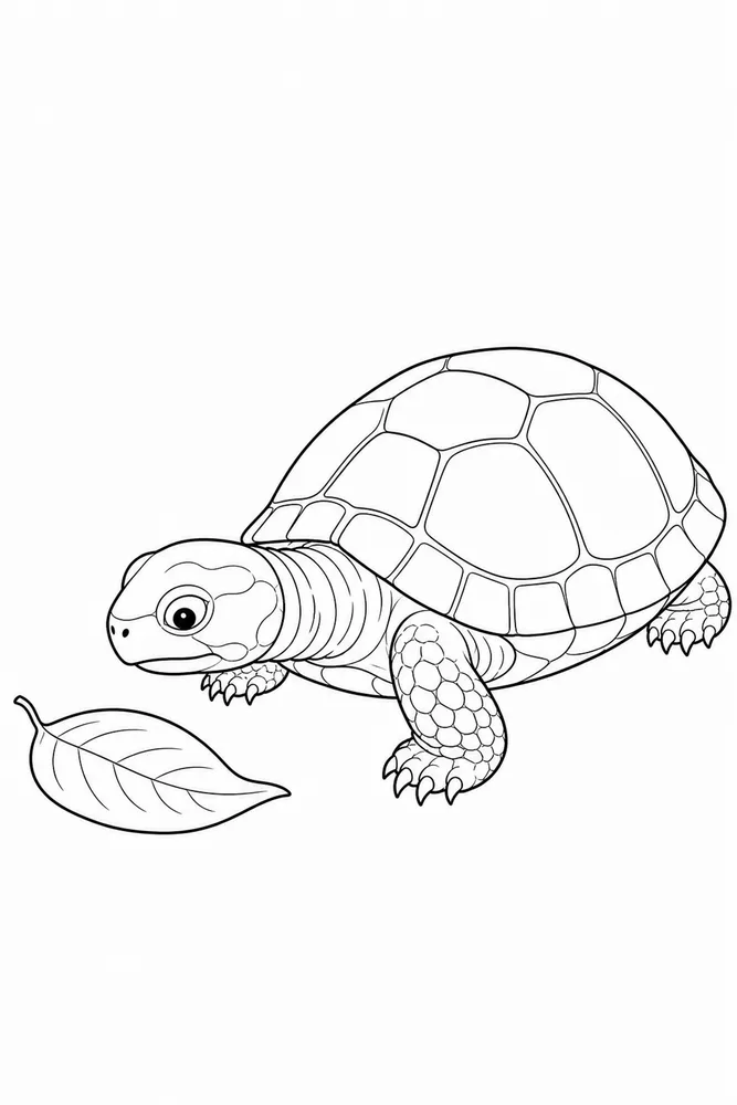 Realistic Turtle Realistic Turtle Simple Portrait coloring page