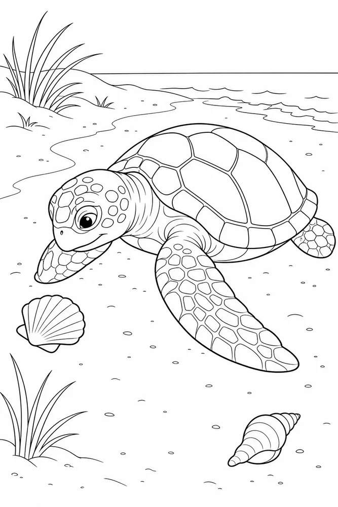 Sea Turtle Sea Turtle Beach Path coloring page