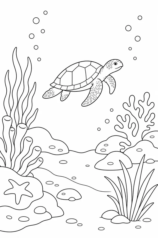 Sea Turtle Sea Turtle Shell Pattern coloring page
