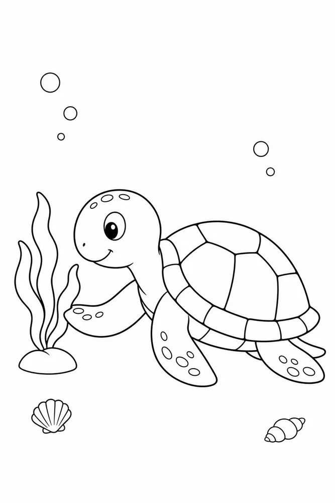 Sea Turtle Sea Turtle Simple Portrait coloring page