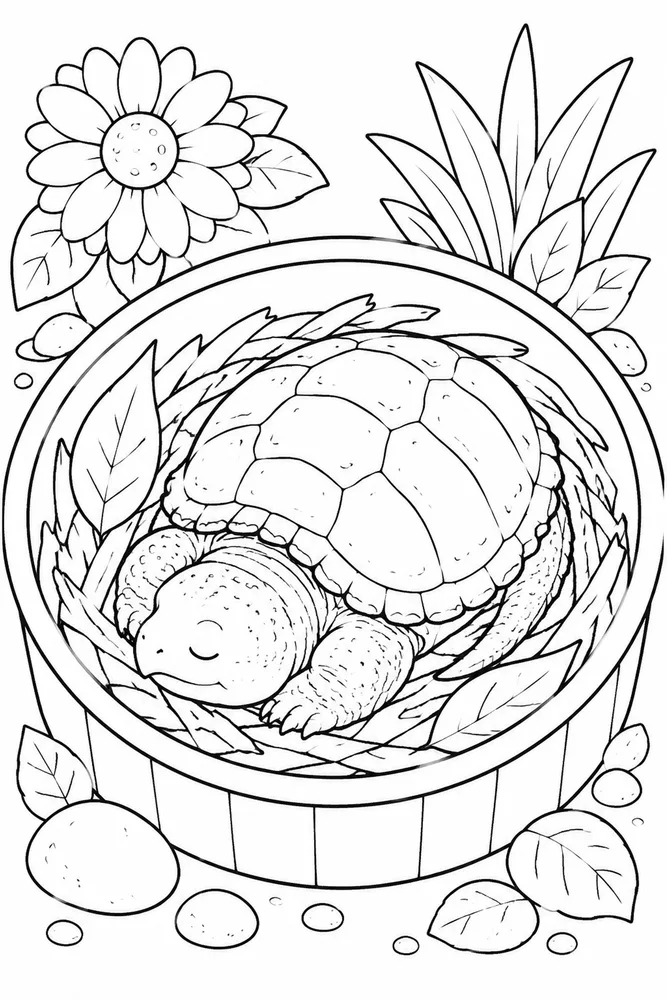 Snapping Turtle Snapping Turtle Garden Leaf coloring page