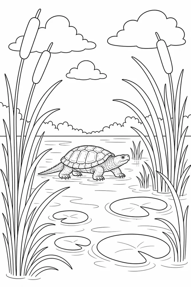 Snapping Turtle Snapping Turtle Shell Pattern coloring page