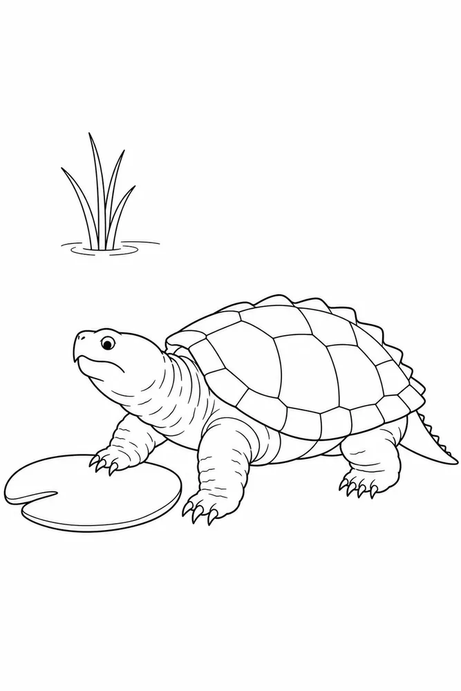 Snapping Turtle Snapping Turtle Simple Portrait coloring page