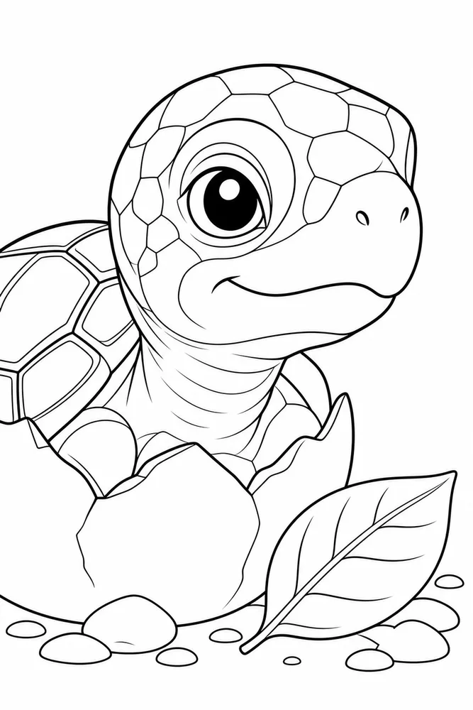 Tortoise Tortoise Baby Hatchling coloring page