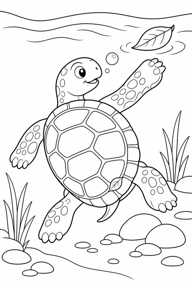 Tortoise Tortoise River Bank coloring page