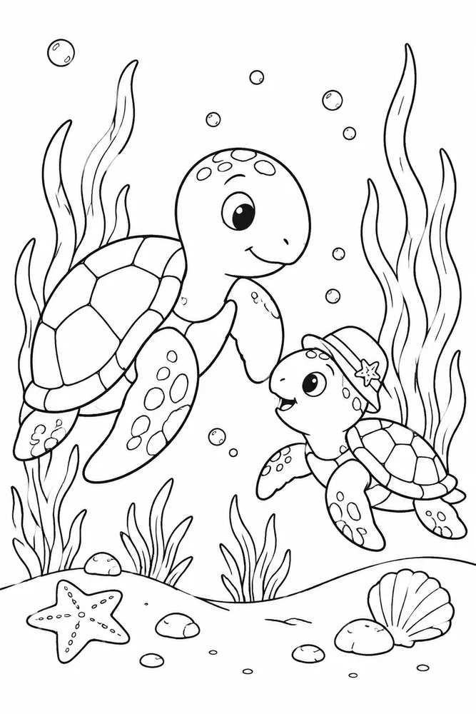 Tortoise Tortoise Sea Grass coloring page
